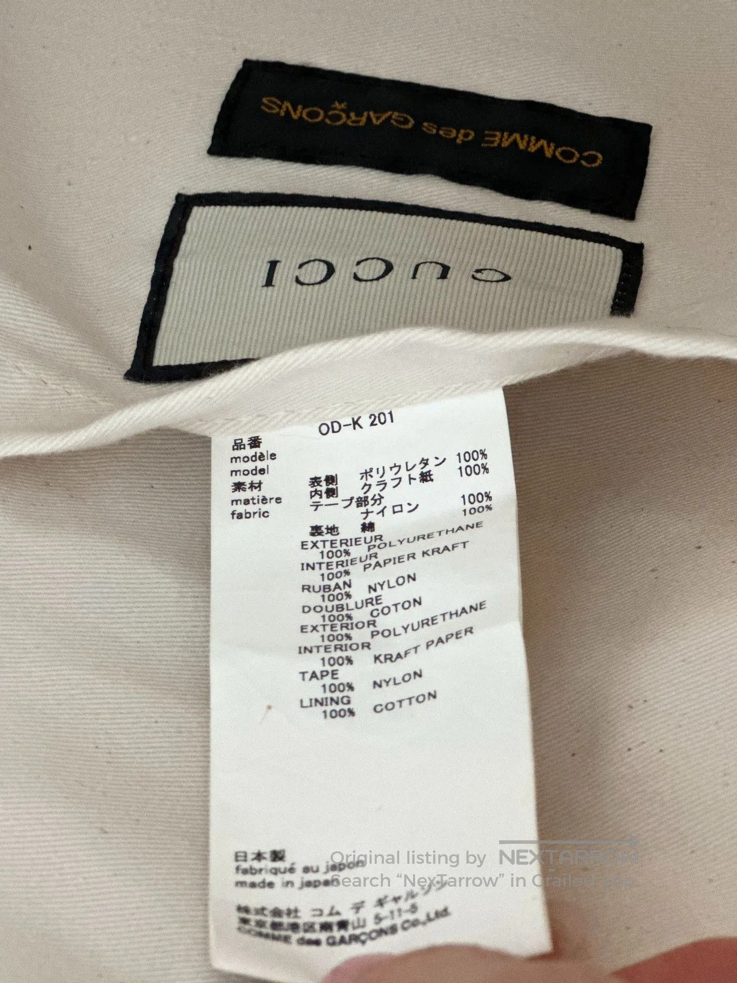 Comme des Garcons CDG x Gucci Limited Edition Tote Bag. Size ONE SIZE - 8 Thumbnail