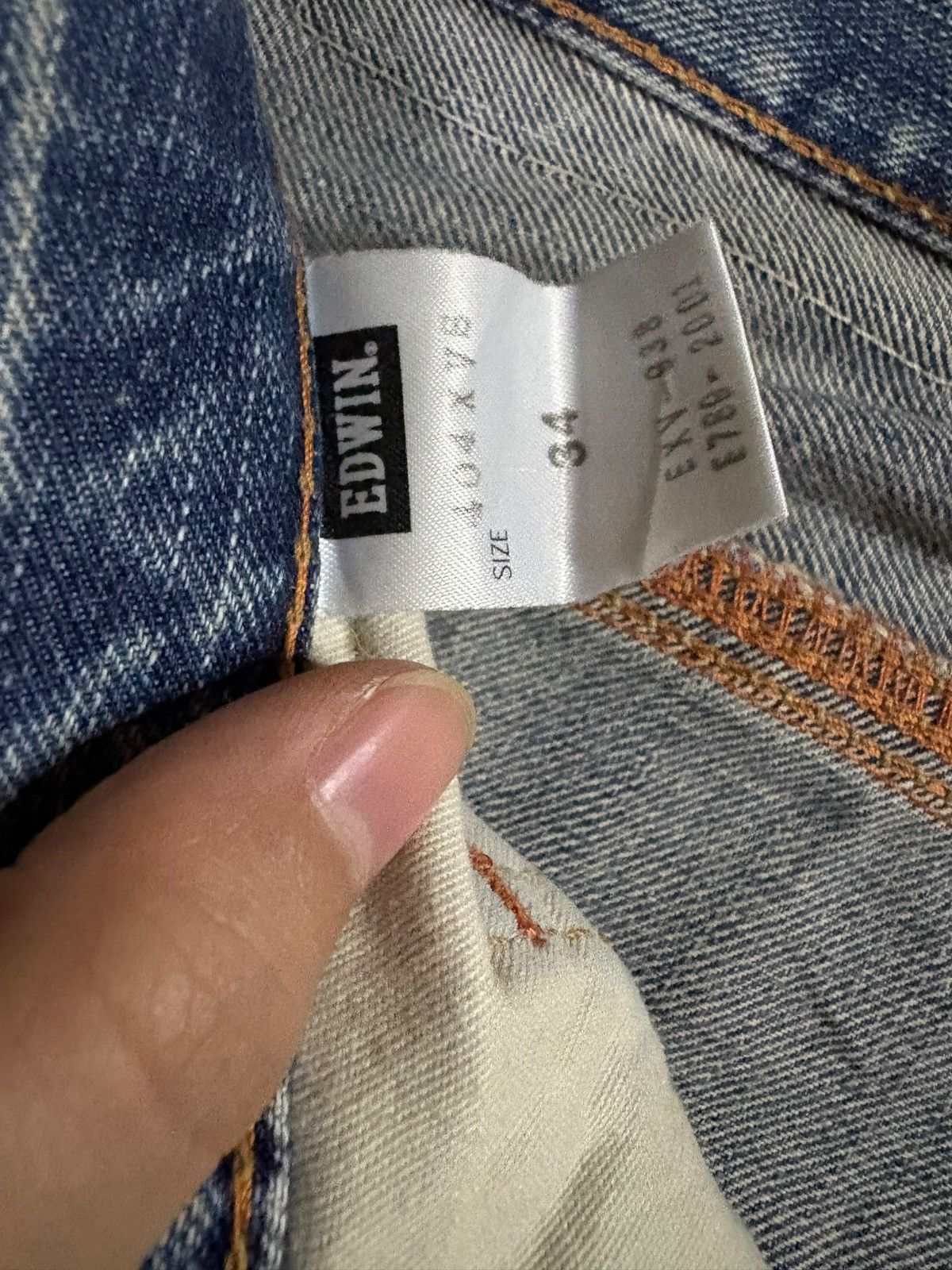 Edwin × Japanese Brand Exclusive Vintage Edwin XVS Mud Wash Distressed Baggy Jeans Size US 36 / EU 52 - 10 Thumbnail