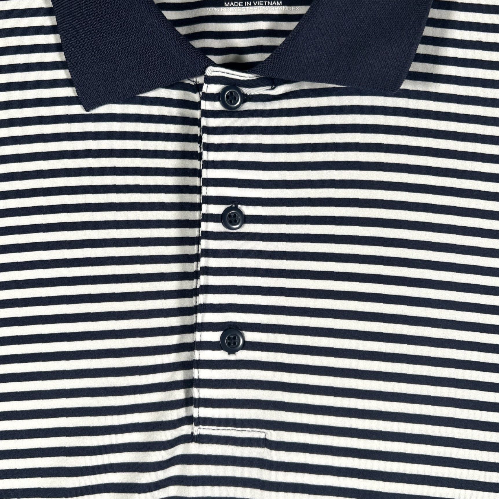 UNTUCKit UNTUCKit Men's Cronos Feeder Stripe Navy Blue White Performance Polo L Shirt PoloUNTUCKit? Size US L / EU 52-54 / 3 - 3 Thumbnail