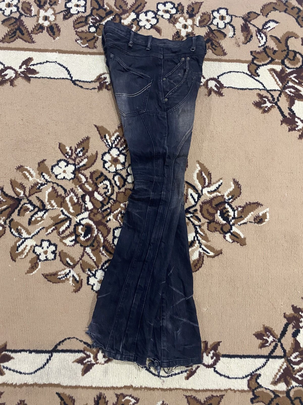 JACKROSE Jackrose Rare Design Distressed Pinned Flare Denim Size US 30 / EU 46 - 3 Thumbnail