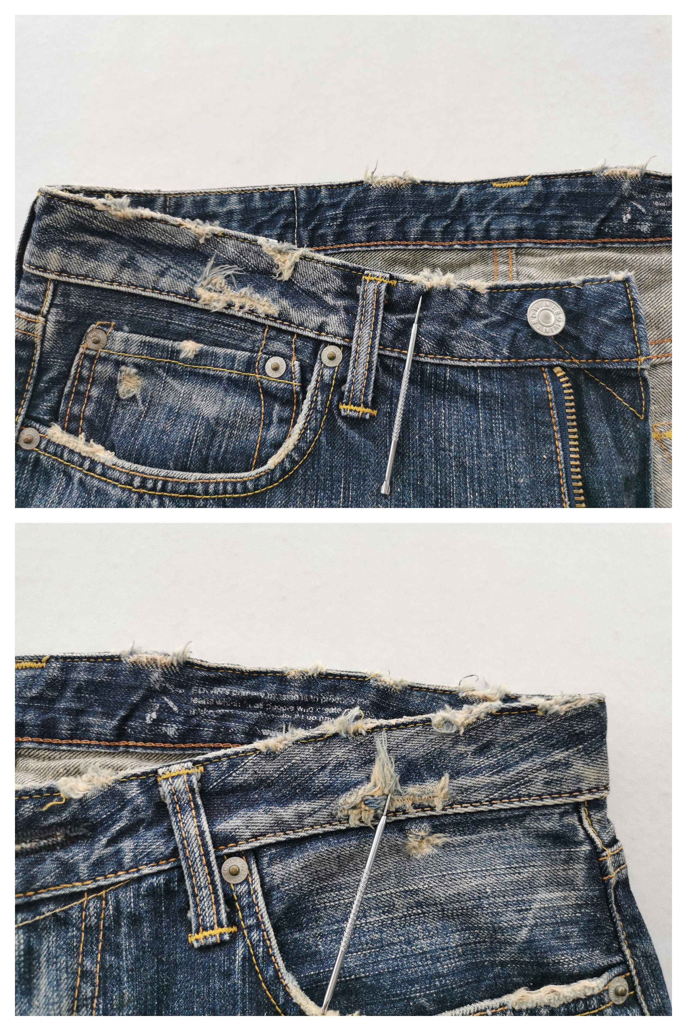Edwin Distressed Vintage Edwin Lot 502R Denim Made In Japan Size US 37 - 9 Thumbnail