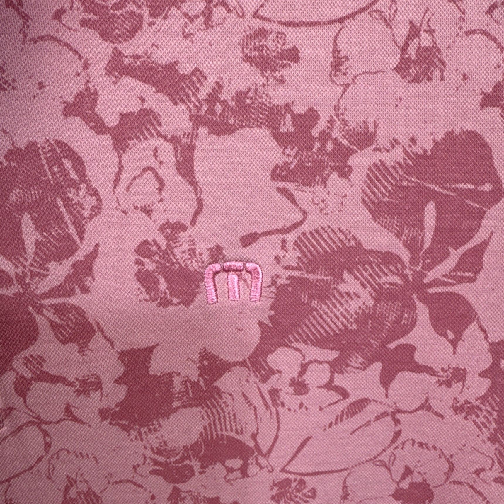 TravisMathew Travis Mathew Polo Mens Large Pink Floral Performance Golf Shirt Lightweight Shirt Mens Regular Pink Floral Golf Polo Size US L / EU 52-54 / 3 - 6 Thumbnail