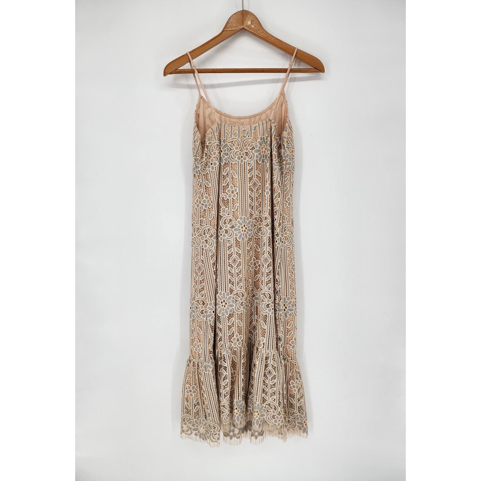 Anthropologie Anthropologie Eri + Ali Twilight Lace Dress Nude Ivory XS Size XS / US 0-2 / IT 36-38 - 3 Thumbnail