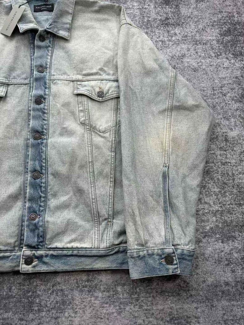 Balenciaga Balenciaga Worn Patch Inside Out Denim Jacket Size US L / EU 52-54 / 3 - 4 Thumbnail