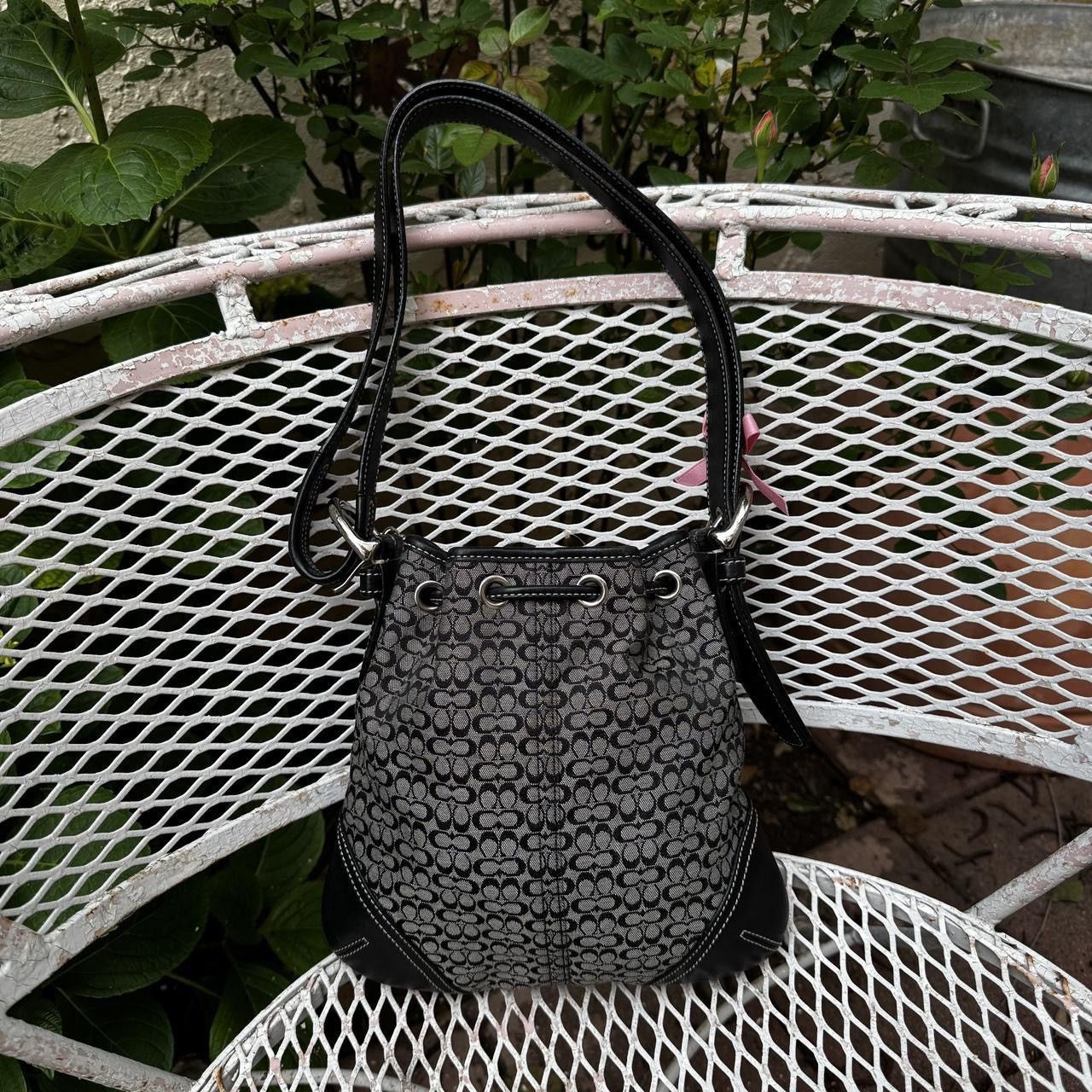 Coach Y2K Black Monogramed Coach Bucket Style Bag Size ONE SIZE - 2 Thumbnail