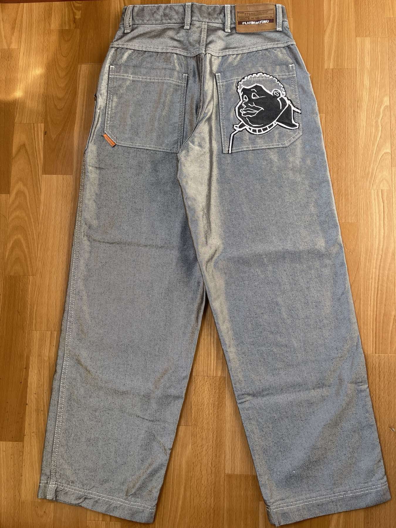 Fubu FUBU jeans shiny vintage baggy silver metallic Fat Albert 30 Size US 30 / EU 46 - 1 Thumbnail