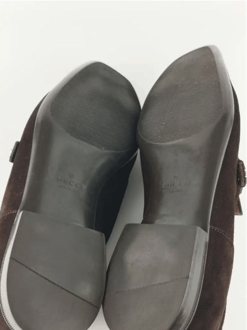 Gucci Gucci Brown Suede Web Slip On Loafers Size US 7 / EU 40 - 9 Thumbnail