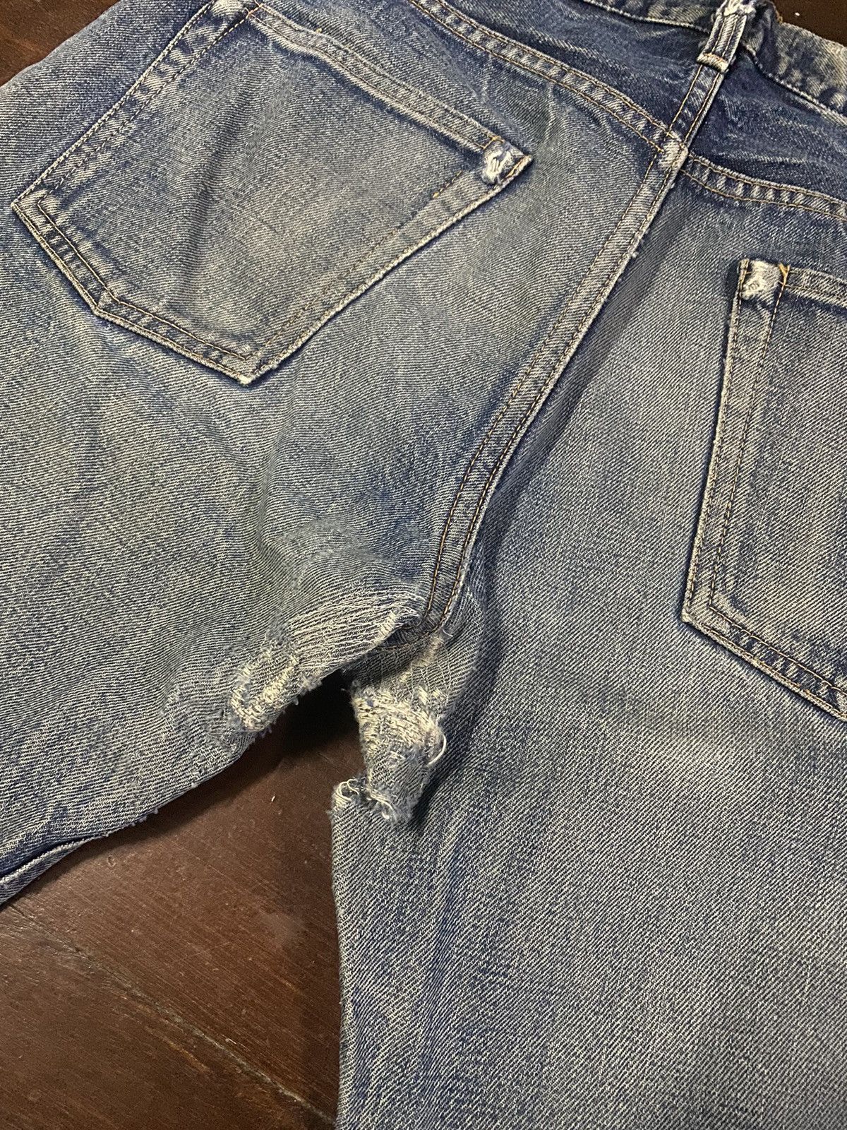 Denime Vintage 90s DENIME Orizzonti mud wash distressed rework Size US 35 - 18 Thumbnail