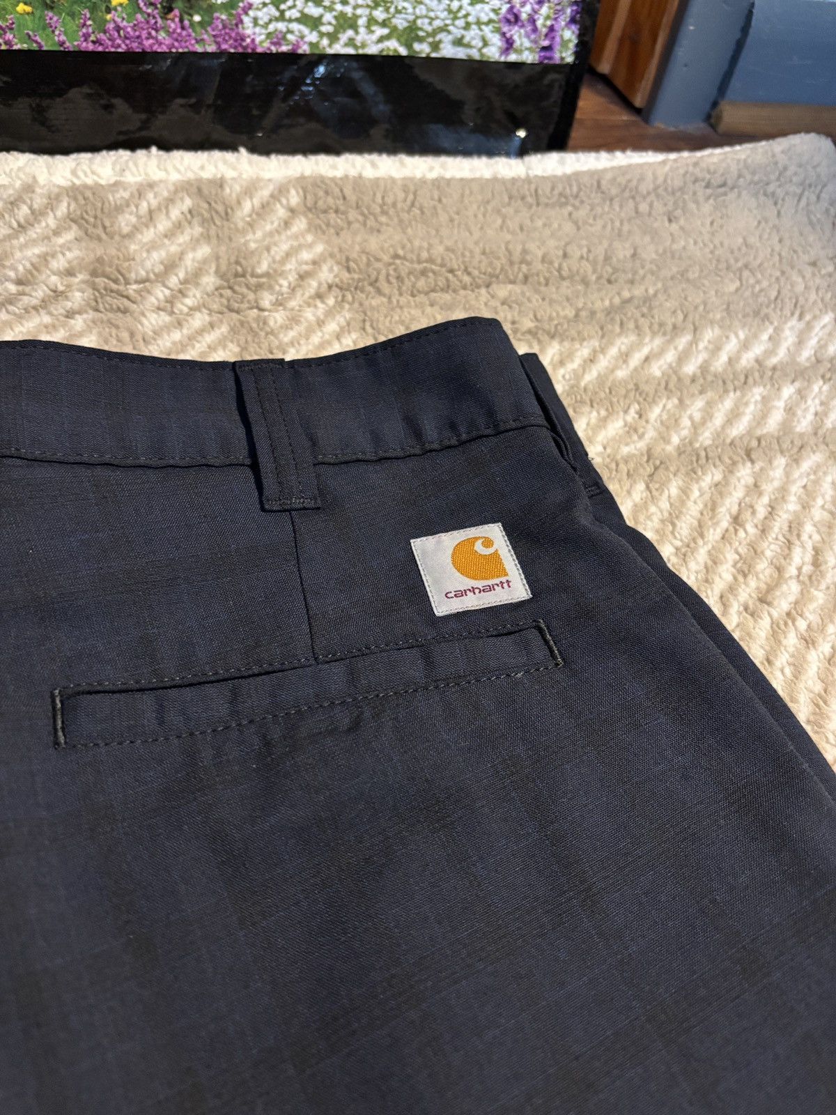 Carhartt Navy Blue plaid Carhartt WIP work pants Size US 34 / EU 50 - 1 Thumbnail