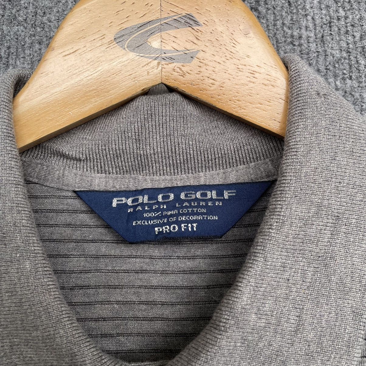 Polo Ralph Lauren × Vintage Vintage Ralph Lauren Polo Golf Grey Stripes Polo Shirt Size US M / EU 48-50 / 2 - 2 Thumbnail