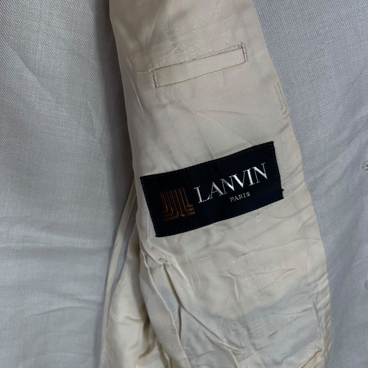 Lanvin Vintage Lanvin Paris Sport Coat Beige Gold Buttons Size 36R - 3 Thumbnail