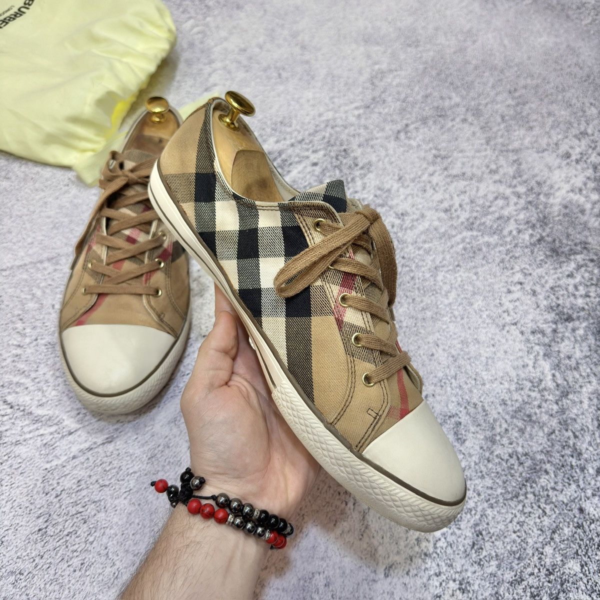 Burberry × Designer Burberry Nova Check Canvas Leather Sneakers US11.5 UK10.5 Size US 11.5 / EU 44-45 - 6 Thumbnail