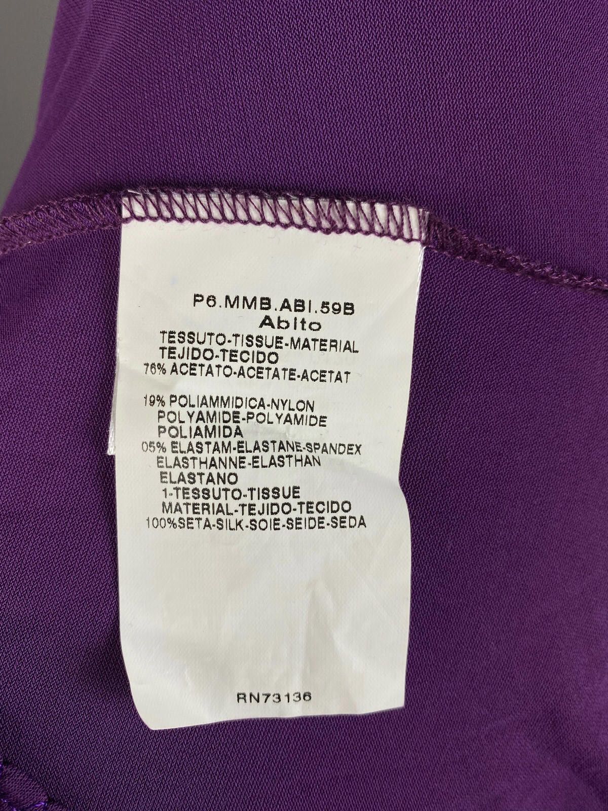 Designer Ladies Max Mara Purple Silk Open Neck Party Dress Size 38 Size M / US 6-8 / IT 42-44 - 10 Thumbnail
