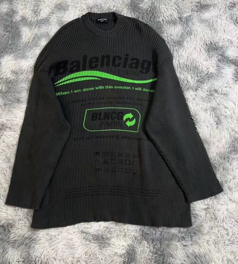 Balenciaga Balenciaga Black Eco friendly Letter Knitted 2410-Nextarrow Size US S / EU 44-46 / 1 - 3 Thumbnail