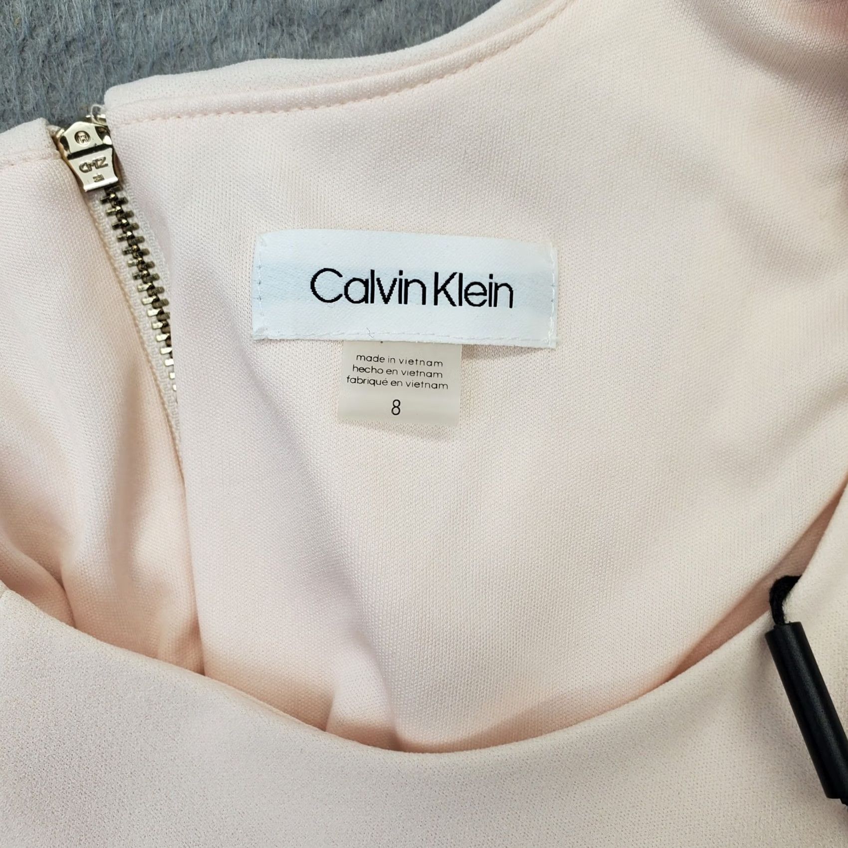 Calvin Klein Calvin Klein Maxi Dress Womens Size 8 Pink Stretch Lined Ruffle Hem Back Zip Size M / US 6-8 / IT 42-44 - 5 Thumbnail