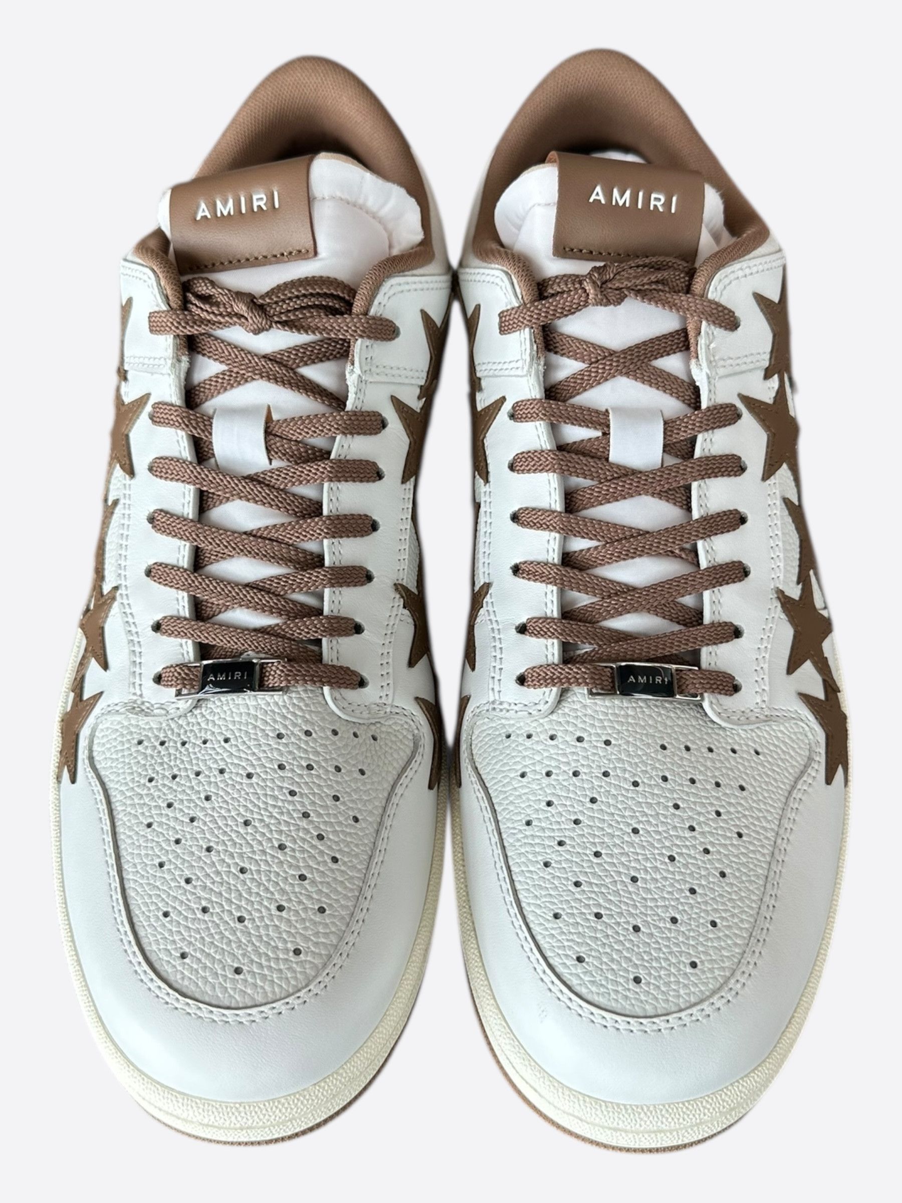 Amiri Amiri White & Brown Stars Low Top Sneakers Size US 13 / EU 46 - 2 Thumbnail