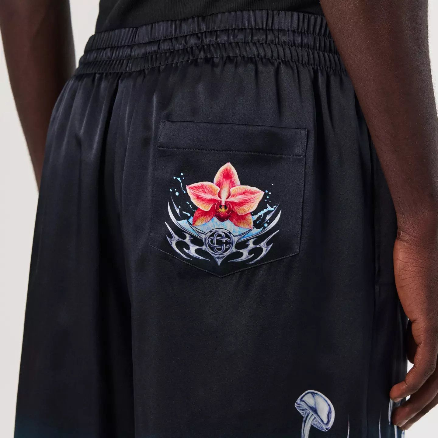 Casablanca o1g2r1mq0426 Silk Relaxed Fit Woven Tracksuit Shorts Size US 30 / EU 46 - 5 Thumbnail