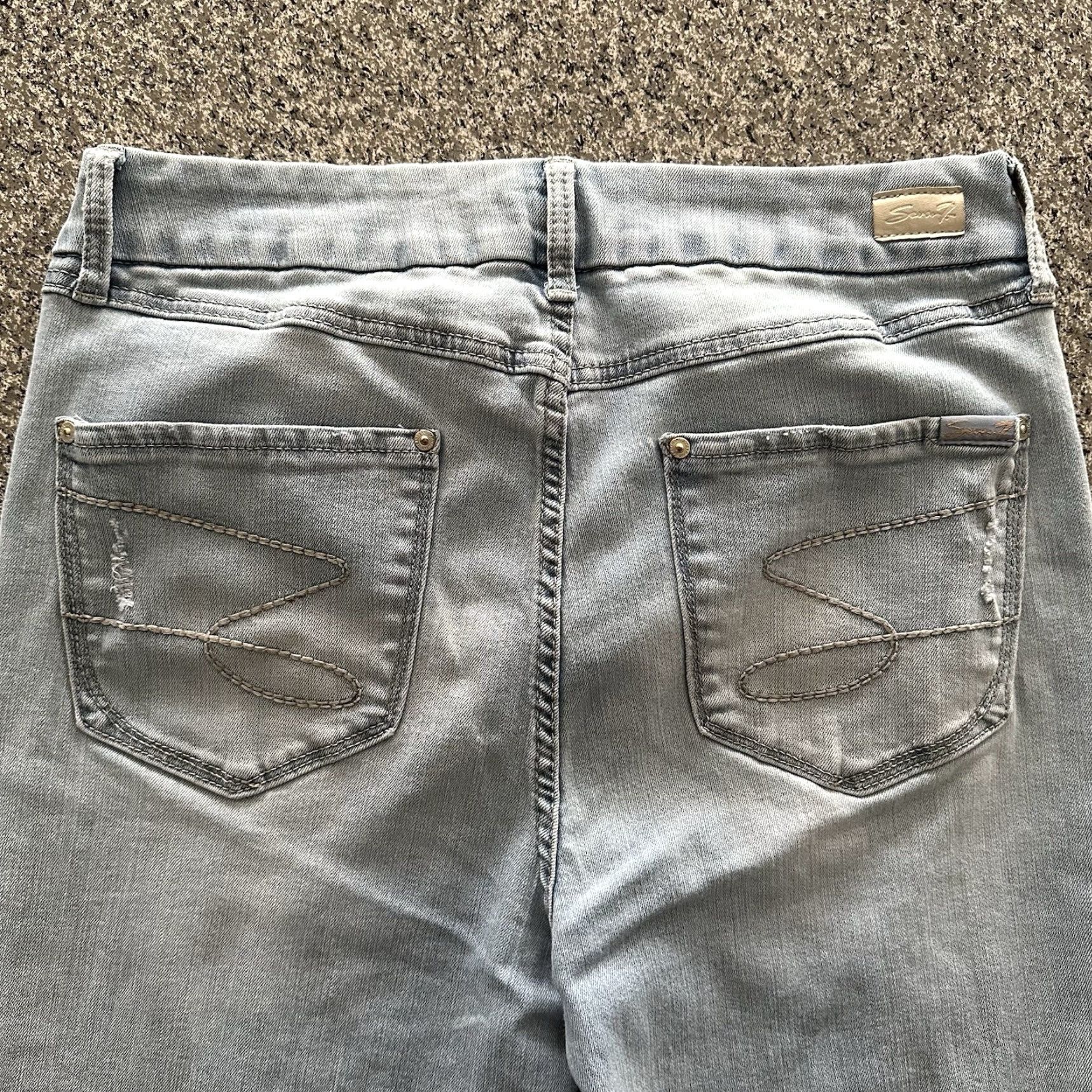 Vintage Seven7 Jeans Womens 12 32x29 High Rise Slimming Stretch Light Wash Denim Jeans Size 24" / US 00 / IT 34 - 5 Thumbnail