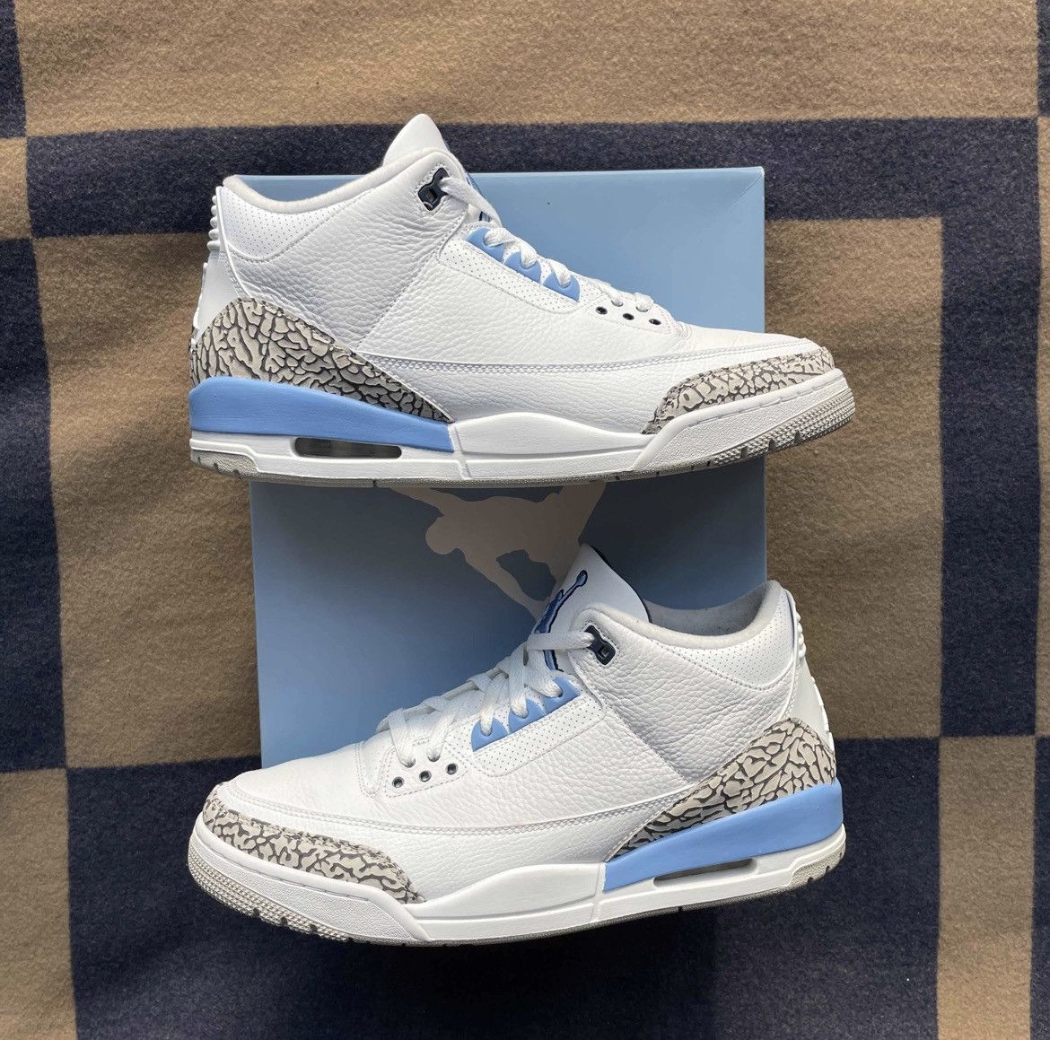 Nike Size 13 - Nike Air Jordan 3 Retro UNC White University Blue | Grailed