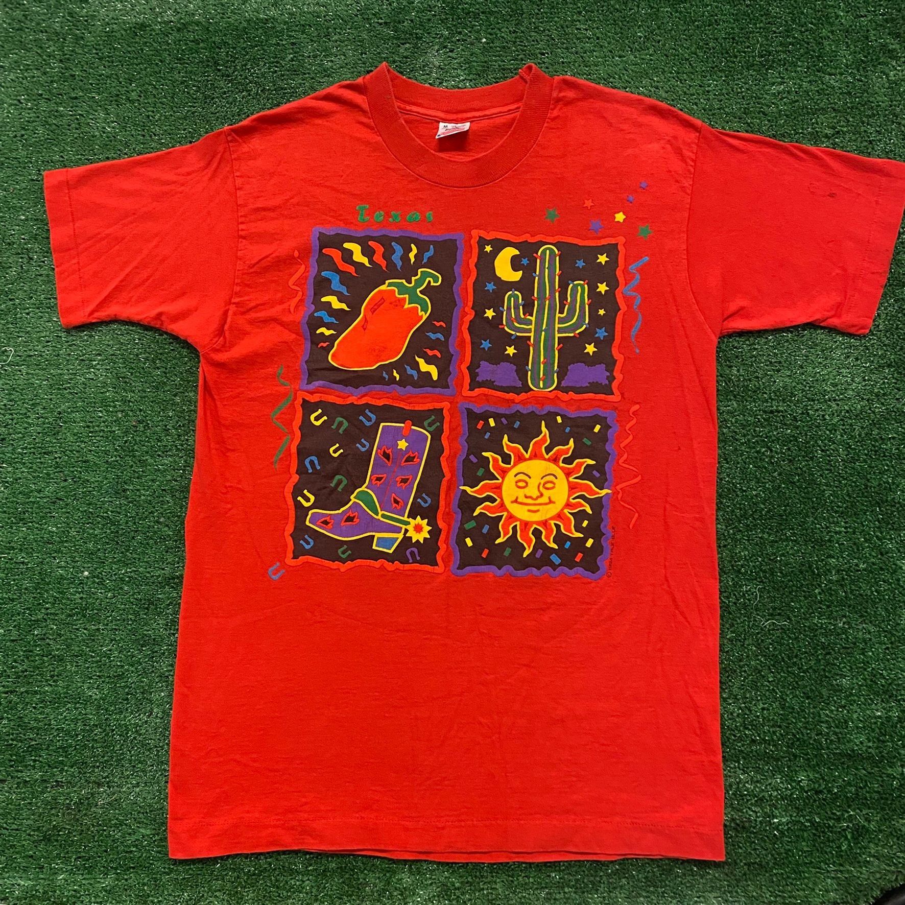 Fruit Of The Loom Vintage 90s Texas Pop Art Shirt Single Stitch Tourist Tee Size US M / EU 48-50 / 2 - 1 Thumbnail