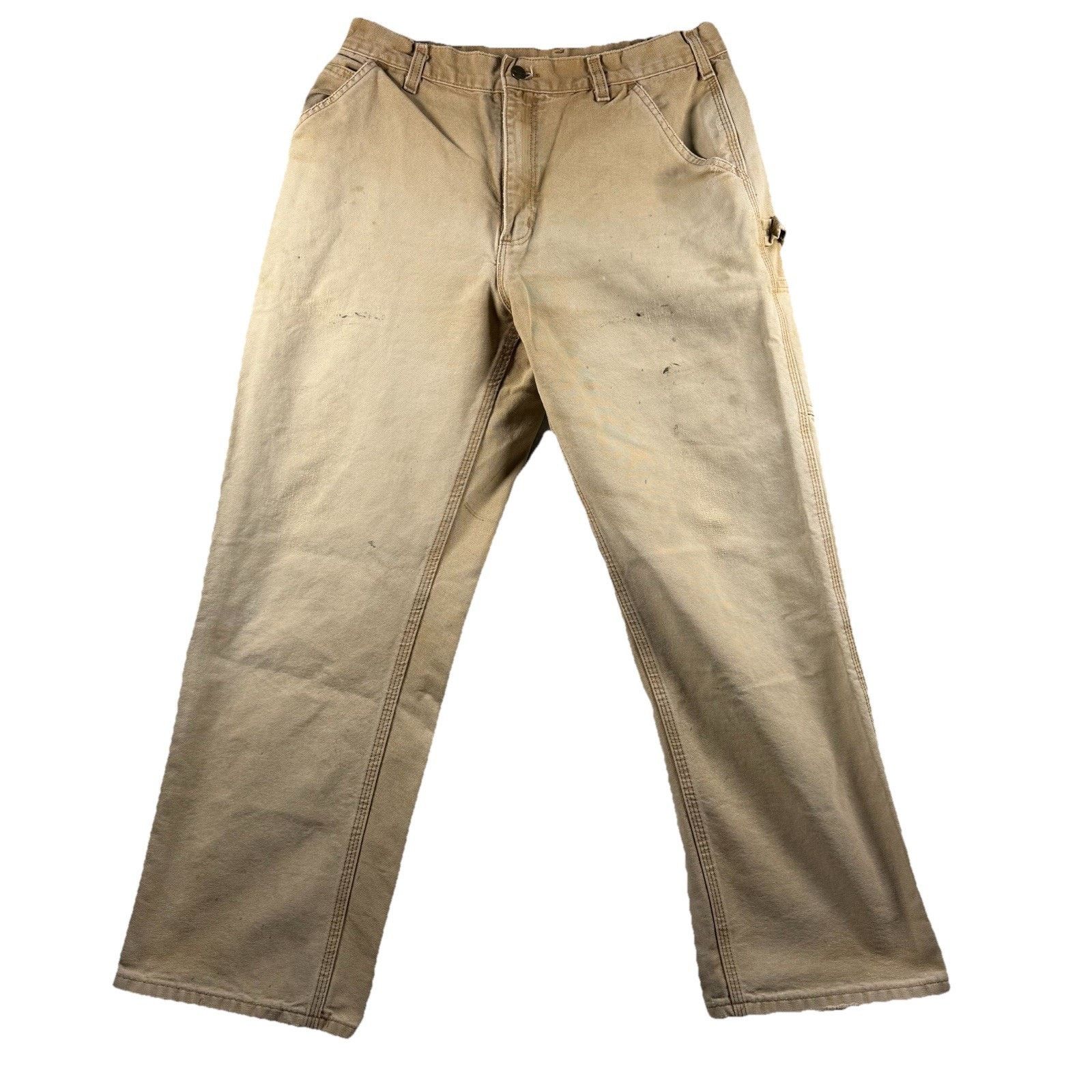 Carhartt B04 NAT Natural Drill Double Knee Pants 34x32 | Grailed
