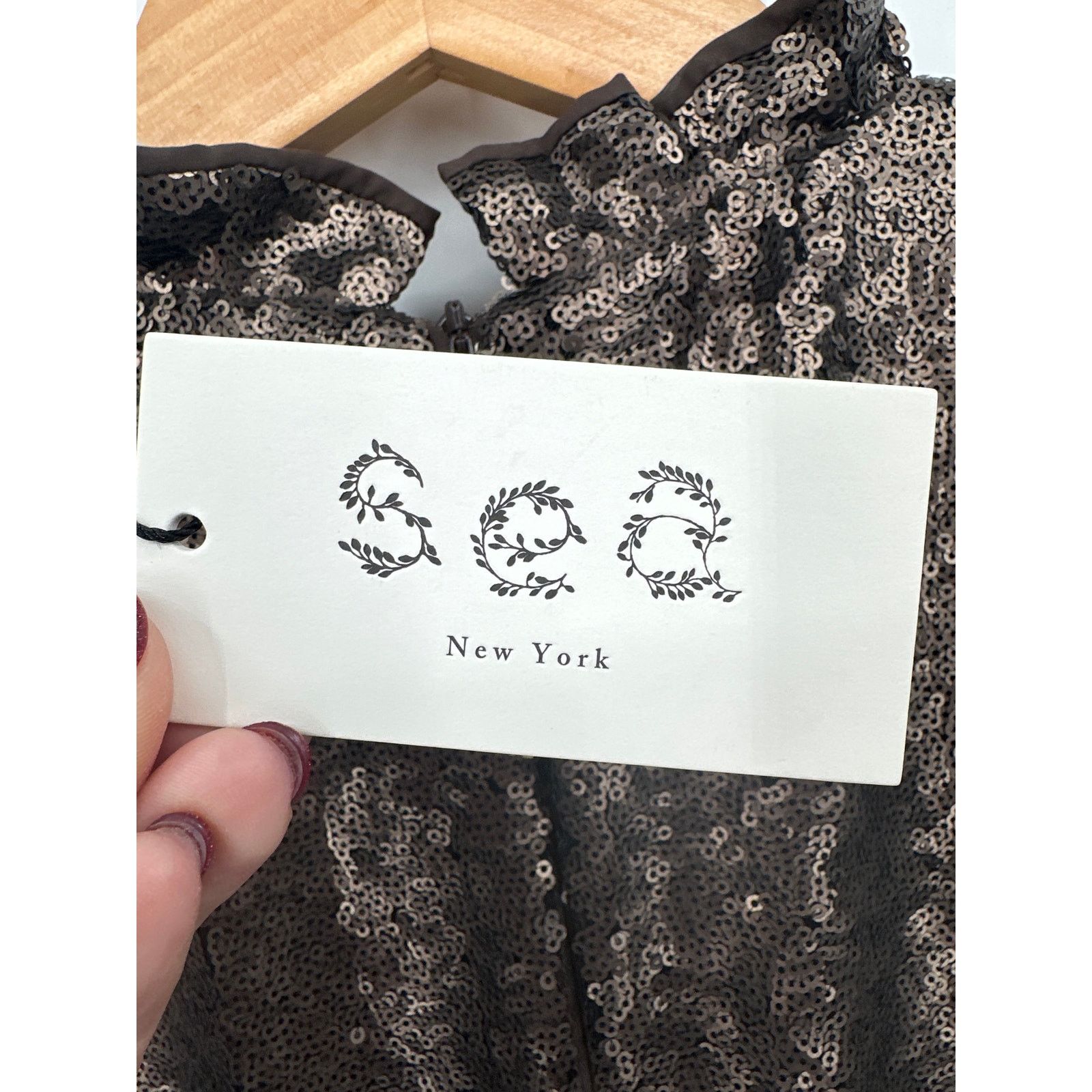 Sea New York Sea New York Rachelle Puff Sleeve Dress in Bronze Large NWT Size L / US 10 / IT 46 - 7 Thumbnail