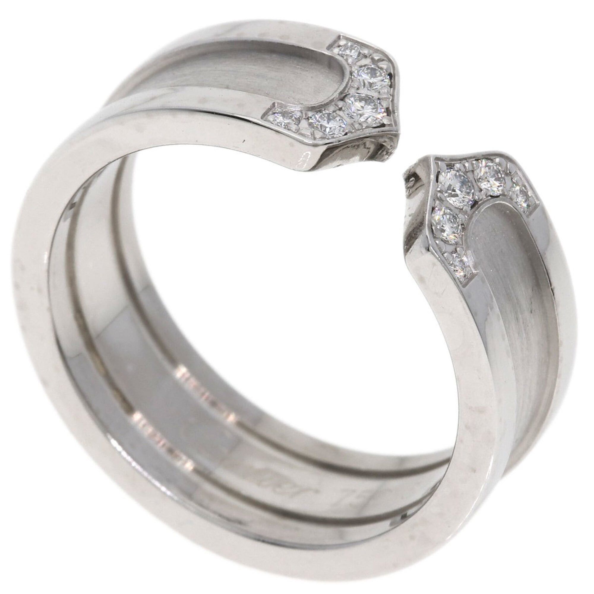 Cartier Cartier C2 Ring SM Diamond #52 Ring, 18K White Gold, Women's, CARTIER Size ONE SIZE - 1 Thumbnail