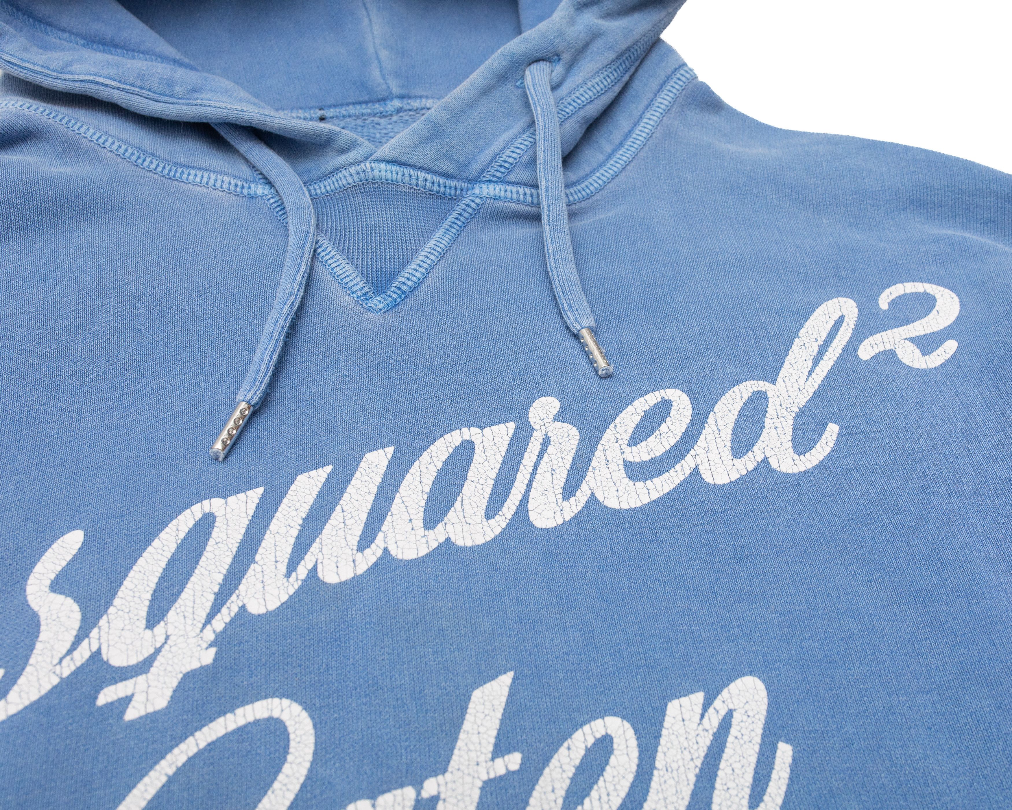 Dsquared2 *No Tariff* DSQUARED2 2017 Washed / Faded Cotton Blue Hoodie Size US L / EU 52-54 / 3 - 3 Thumbnail