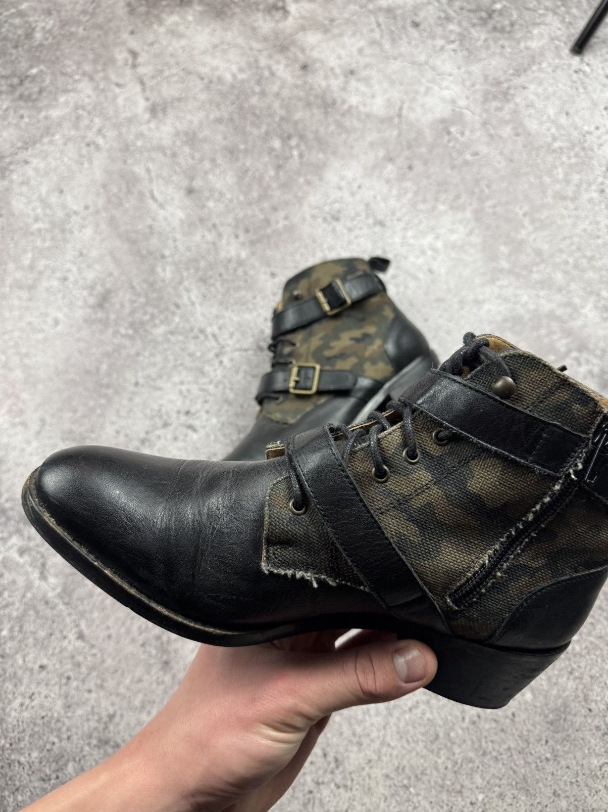 Vintage Vintage Leather Cowboy Japanesse Camo Y2K Boots Heels Rare Size US 9 / IT 39 - 10 Thumbnail