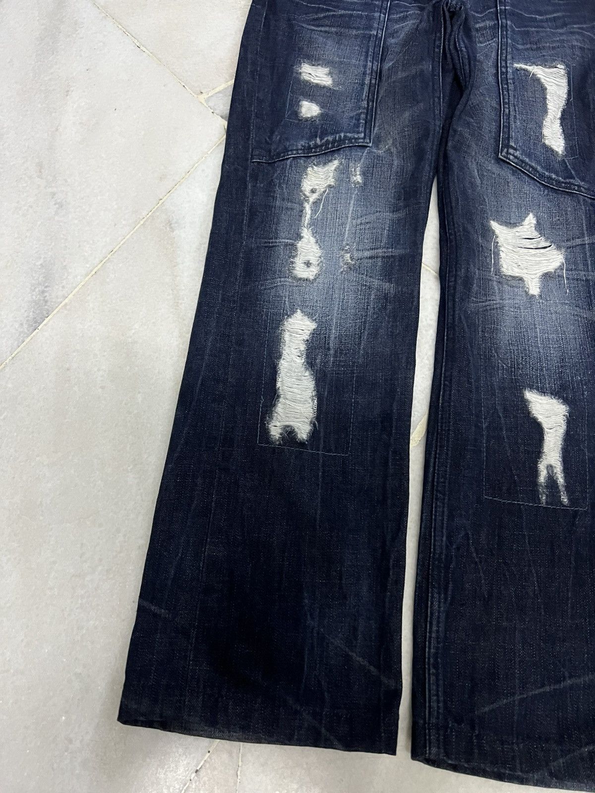 Japanese Brand 💥Vintage 90’s Style Karl Kani Double Knee Distress Jean Size US 30 / EU 46 - 4 Thumbnail