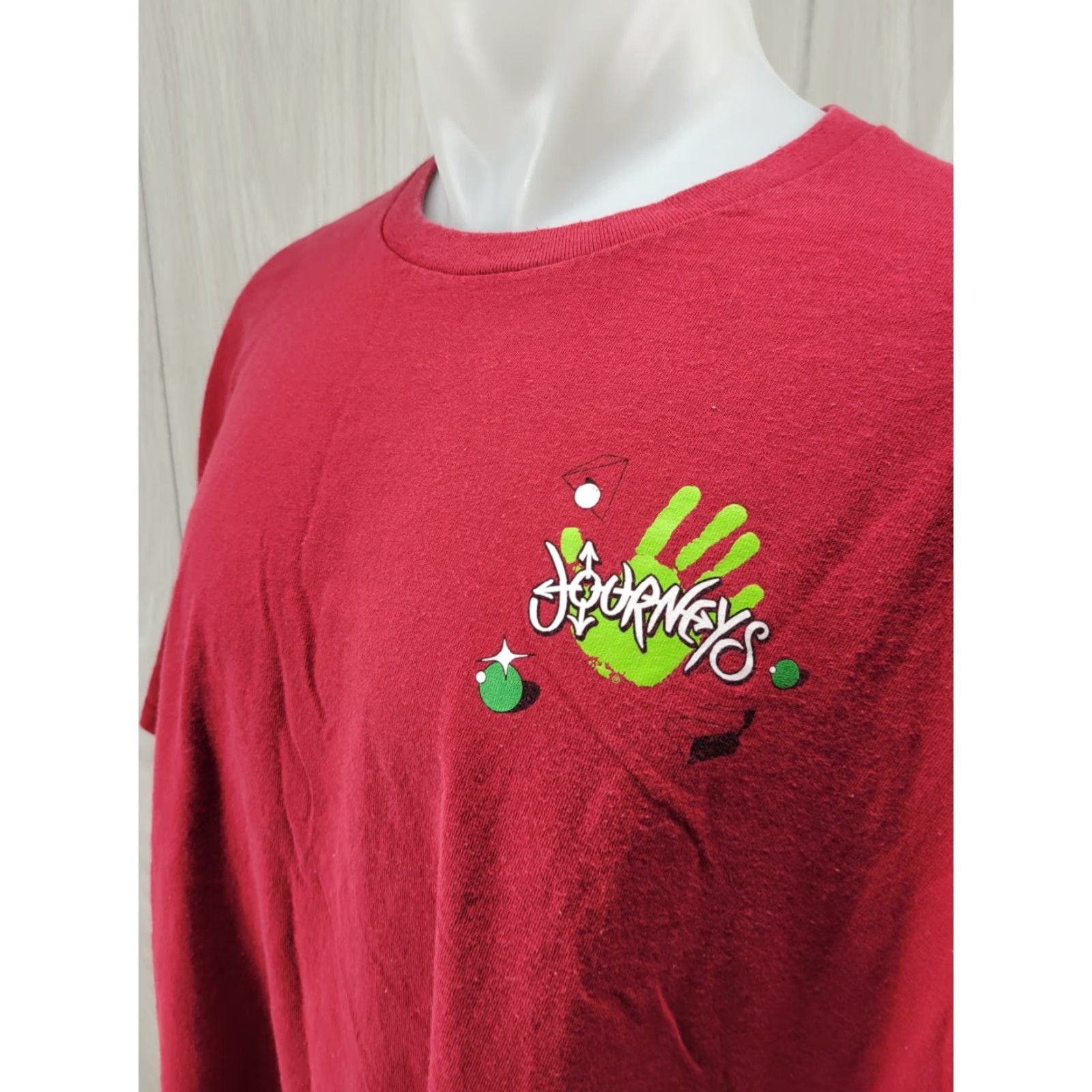Vintage Journeys 4XL T-Shirt Mens Red Short Sleeve Crew Neck Logo Shirt Vintage? No — Cotton Image? Size US XXL / EU 58 / 5 - 3 Thumbnail