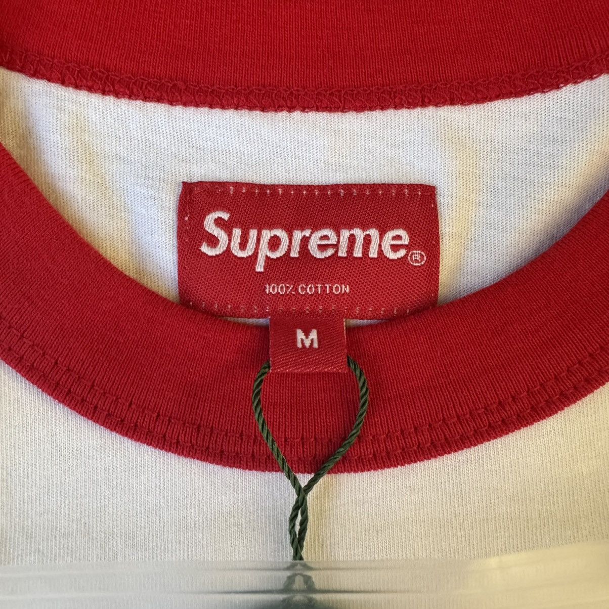 Supreme Supreme SS19 Drill Ringer Tee White/Red Medium Size ONE SIZE - 5 Thumbnail