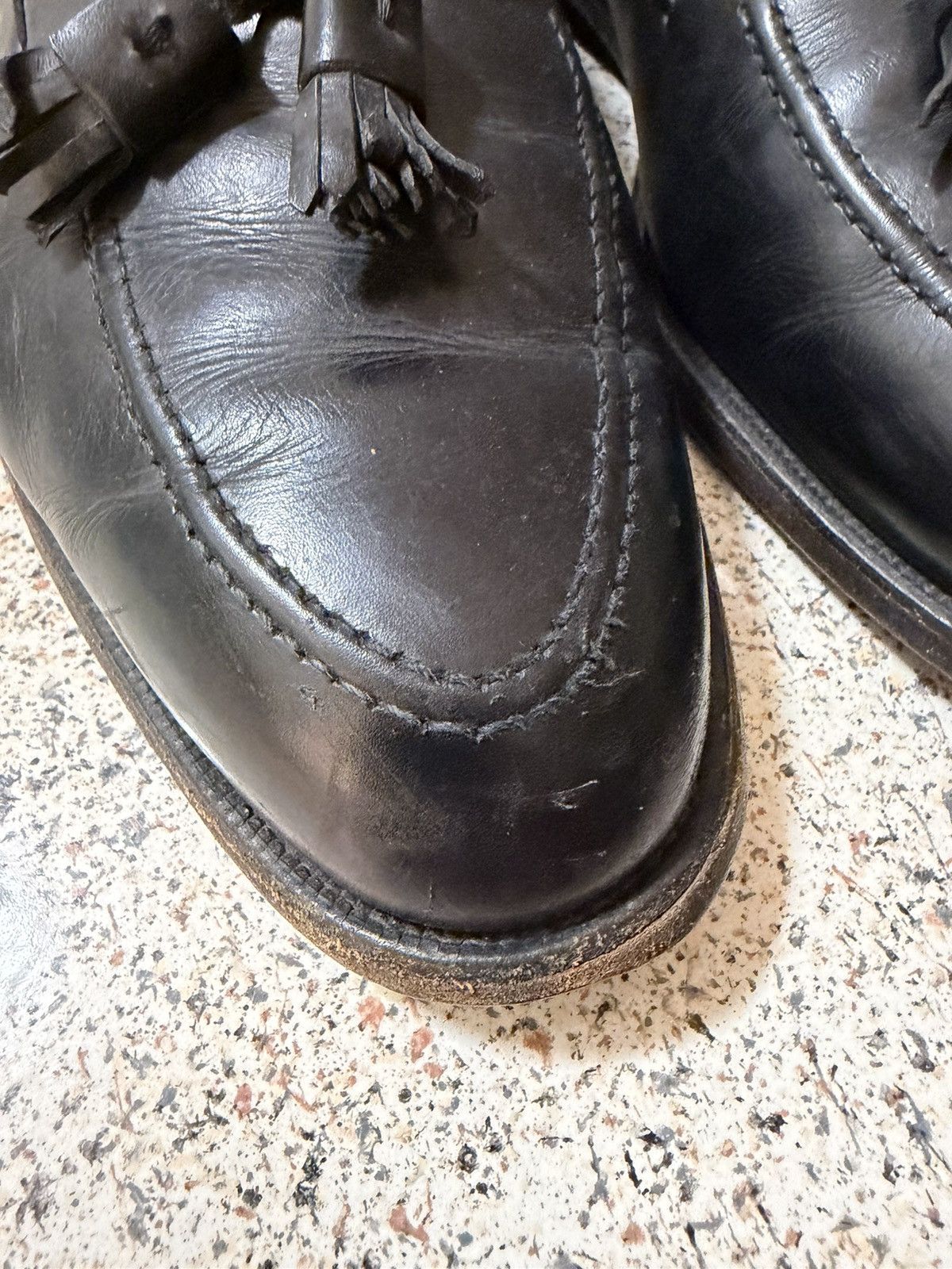 Alden Black Calfskin Tassel Loafers Size US 12 / EU 45 - 7 Thumbnail