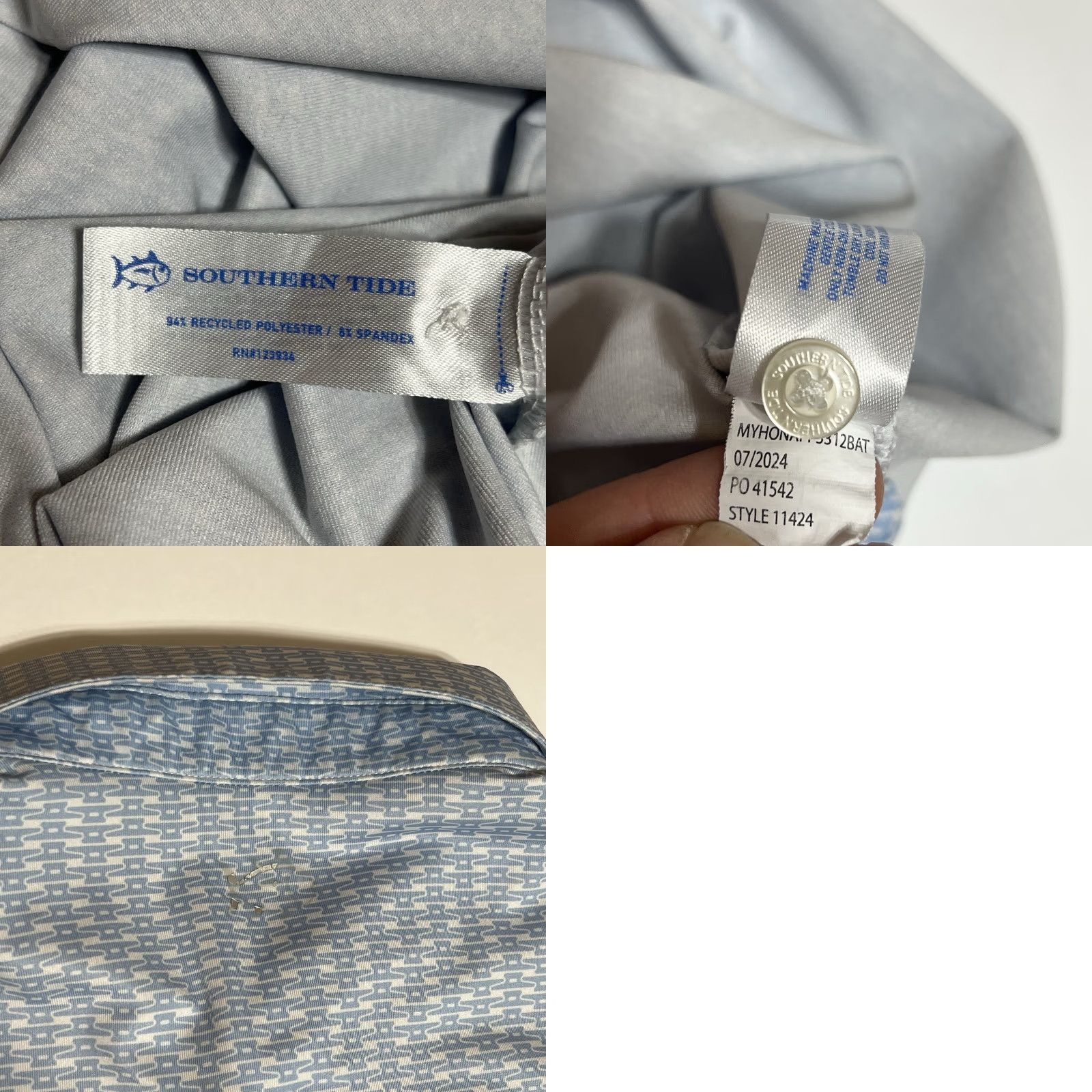 Southern Tide Southern Tide Polo Shirt Men's XL Blue Driver Dock Cleat Print Golf Performance Size US XL / EU 56 / 4 - 8 Thumbnail