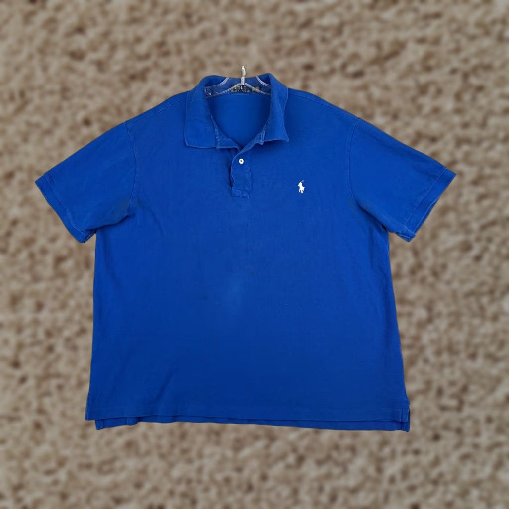 Ralph Lauren VINTAGE Polo Ralph Lauren Shirt Adult 2XL Blue 100% Cotton Short Sleeve Polo Mens 2XL Size US XXL / EU 58 / 5 - 1 Thumbnail