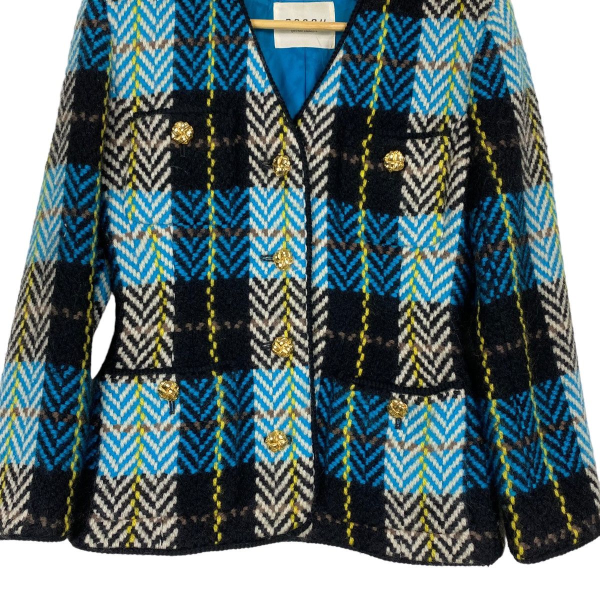 Japanese Brand Womens BOSCH Check Wool Rayon Blazer Jacket Coat Size S Size S / US 4 / IT 40 - 6 Thumbnail