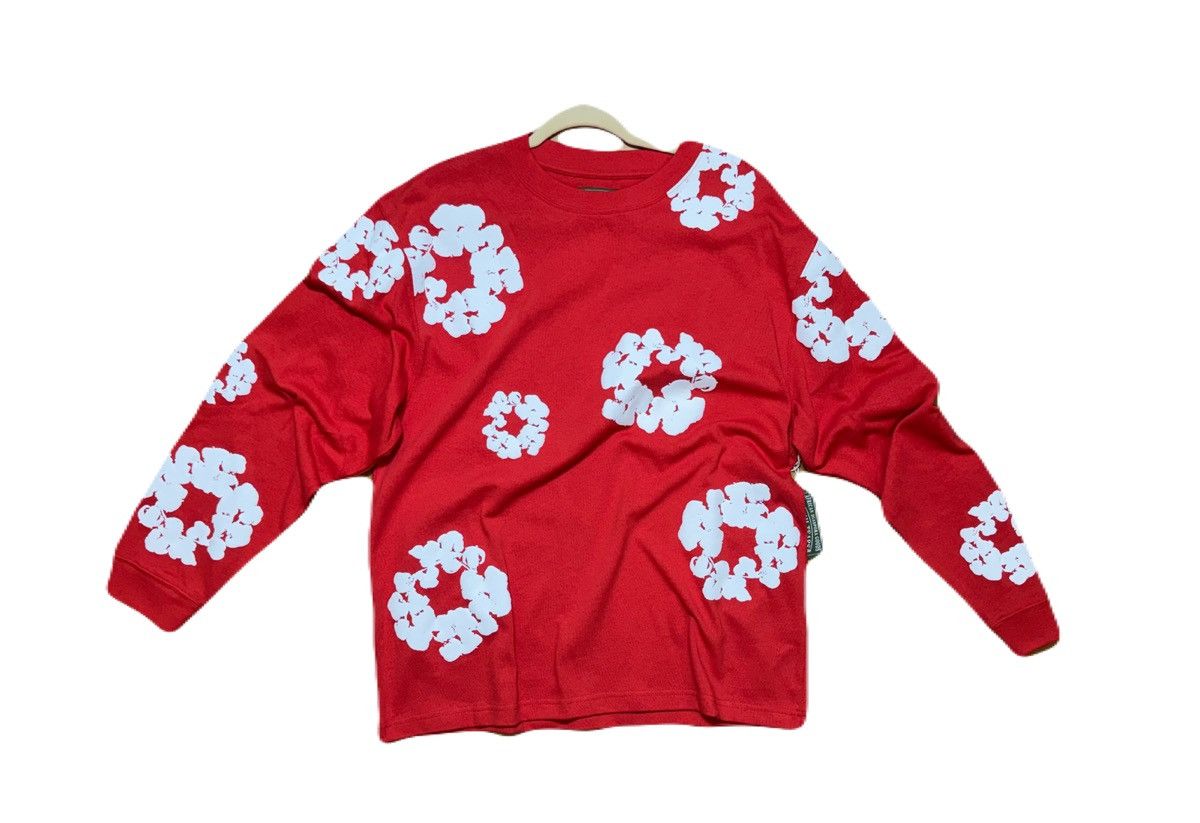 denimtears Long Sleeve Cotton Wreath Tee 🖤🩶 FIT 1 Denim Tears