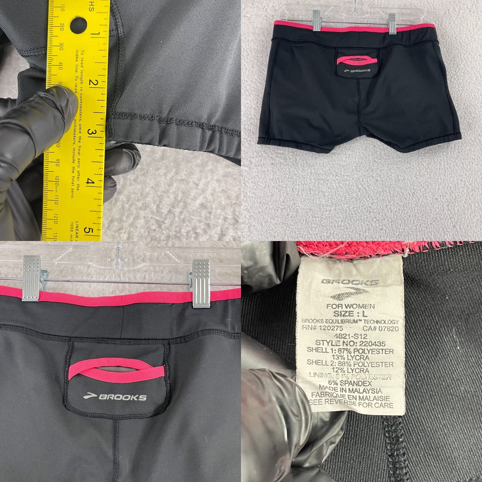 Brooks Brooks Shorts Womens L Black Equilibrium Technology Running Stretch Pull On Size 36" / US 14 / IT 50 - 8 Thumbnail
