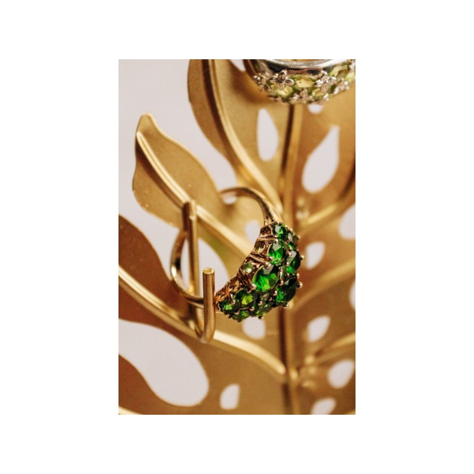 Jewelry 925 STERLING SILVER GOLD PLATED CHRYSOLITES RING SIZE 11.5 Size ONE SIZE - 4 Thumbnail