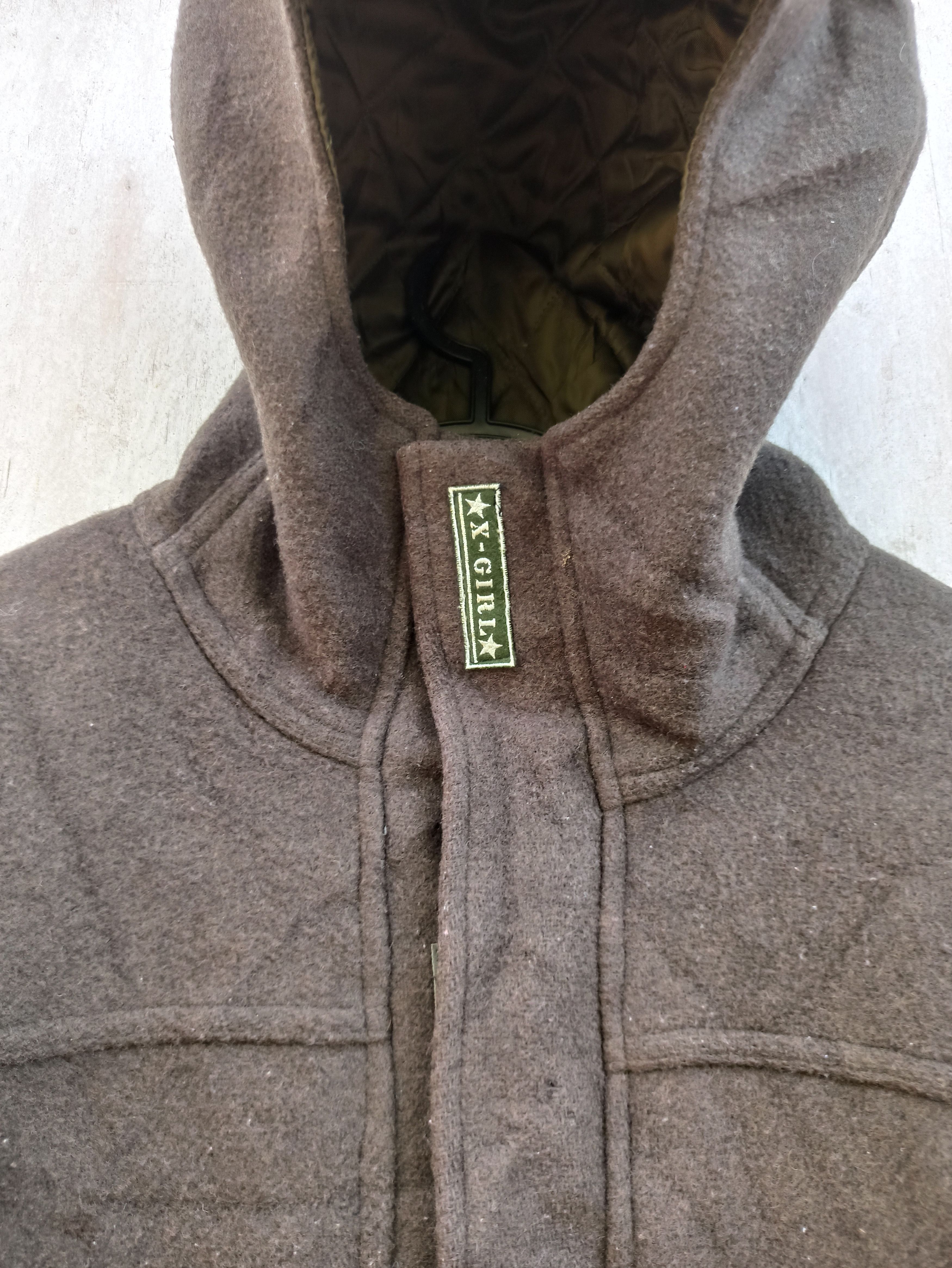 Japanese Brand × Vintage × X-Girl Vintage X-Girl Wool Hooded Jacket Size M / US 6-8 / IT 42-44 - 4 Thumbnail