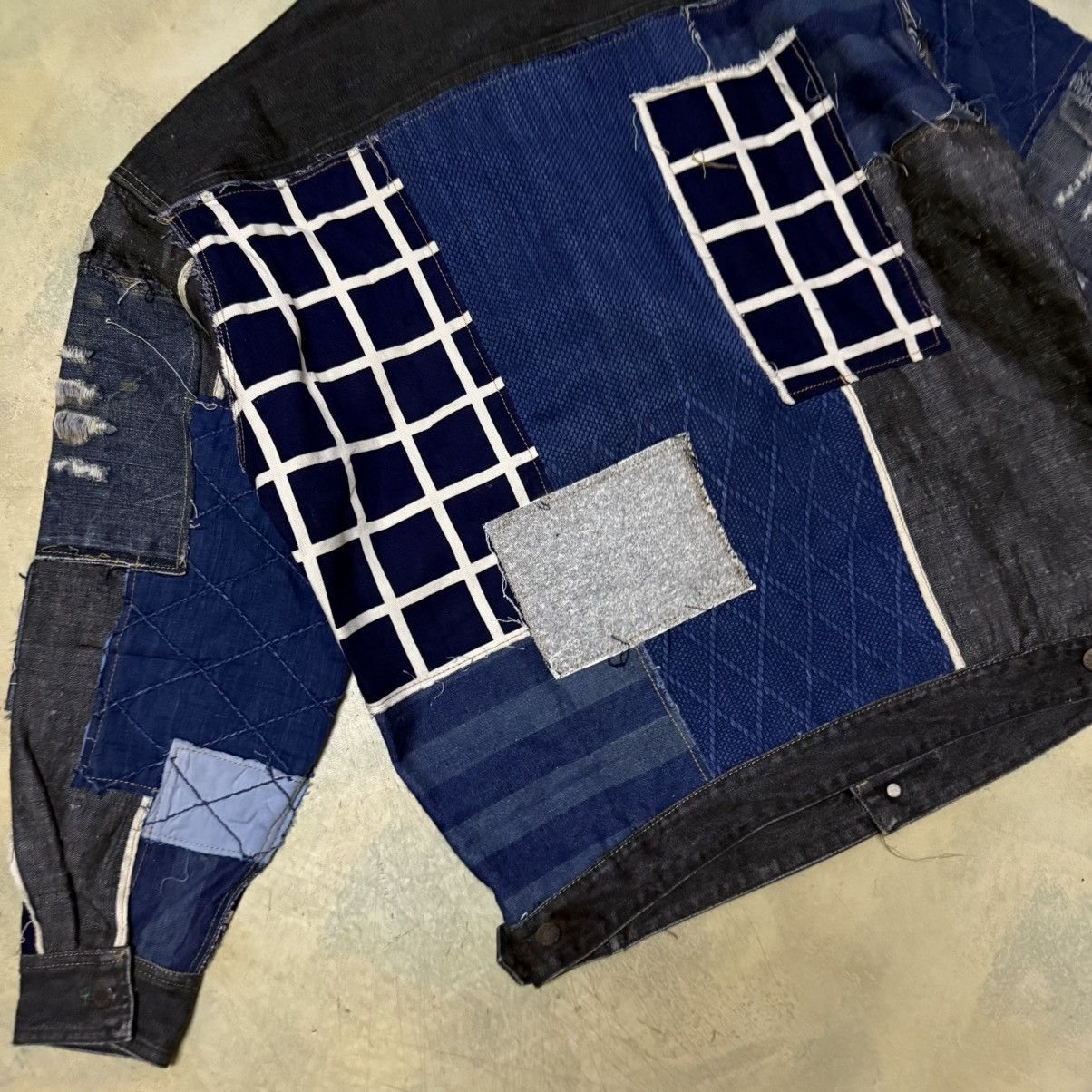 Comme des Garcons Homme Vintage 80s Comme Des Garcons Denim Jacket Patchwork Size US M / EU 48-50 / 2 - 14 Thumbnail