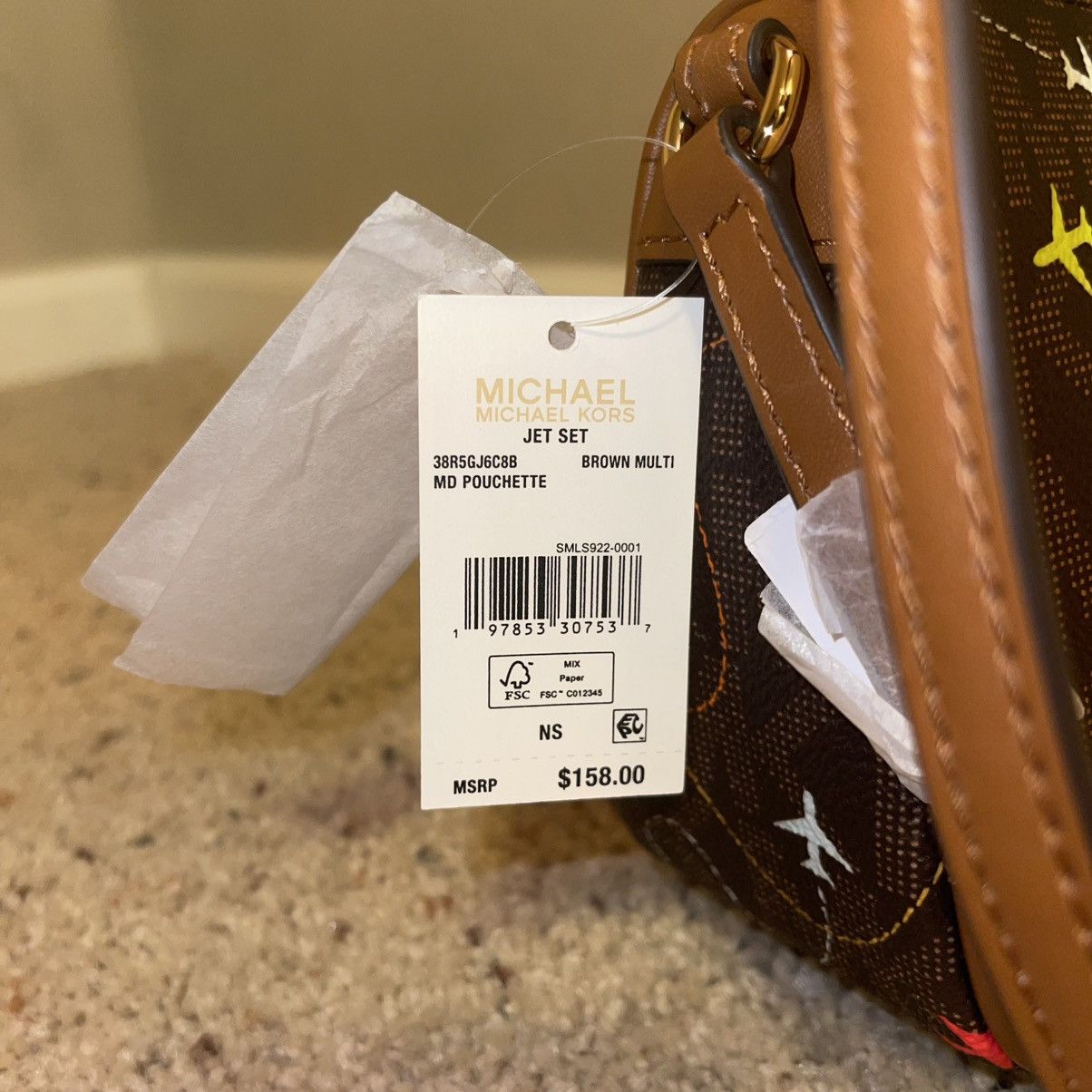Michael Kors Michael Kors JET SET Medium Pouchette ‘Brown’ - BRAND NEW Size ONE SIZE - 4 Thumbnail
