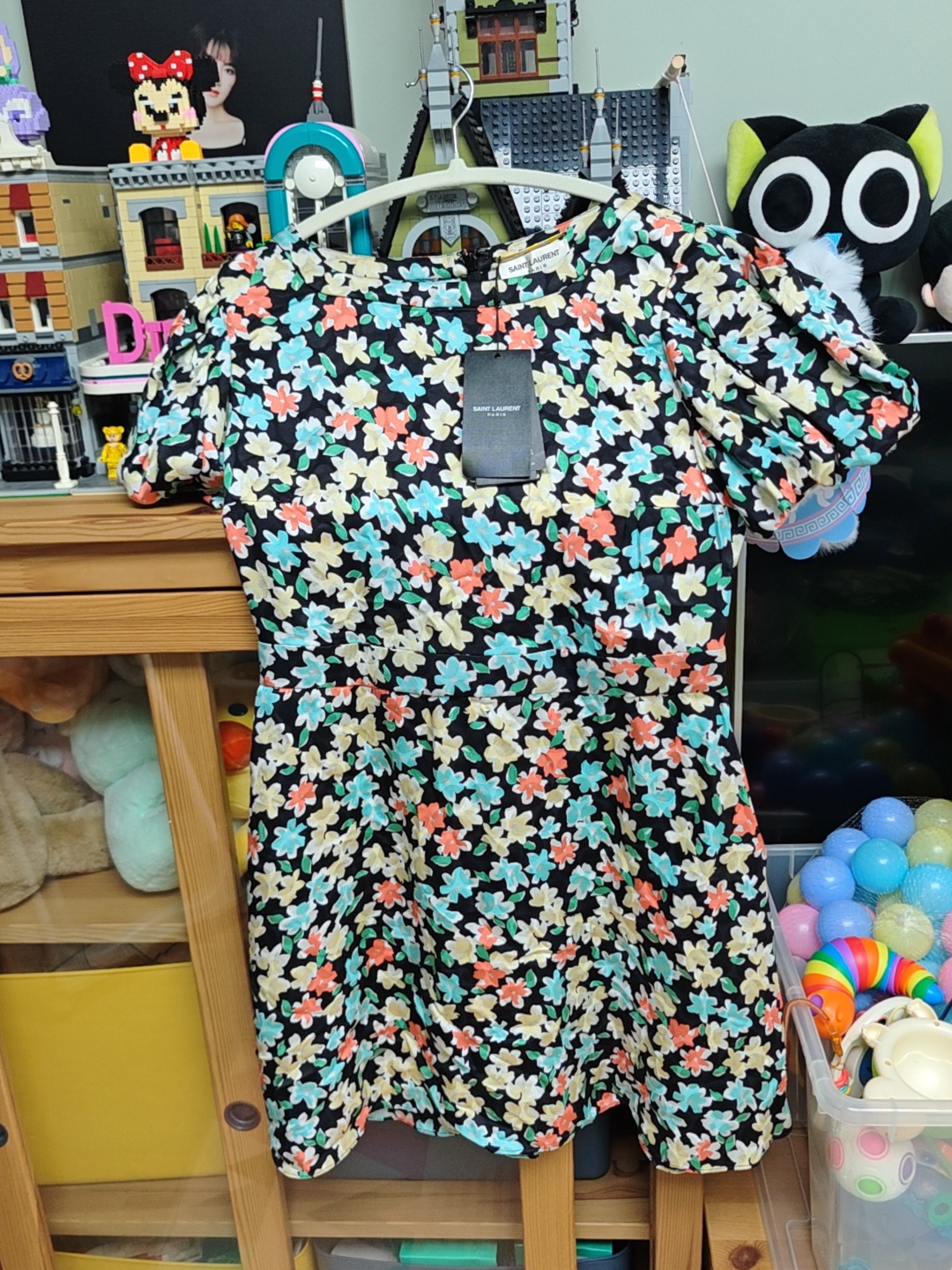 Saint Laurent Paris Saint Laurent Floral Mini Dress Size 38 Size S / US 4 / IT 40 - 1 Thumbnail