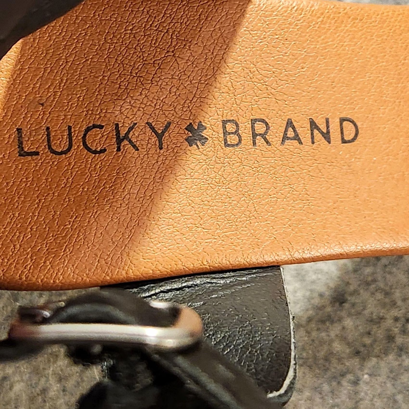 Lucky Brand Lucky Brand Sandals Womens Size 9 Black Leather Platform Heel Buckle Ankle Strap Open Toe LK Whitneigh Women Platform Heel Sandals Black Leather Size US 9 / IT 39 - 3 Thumbnail