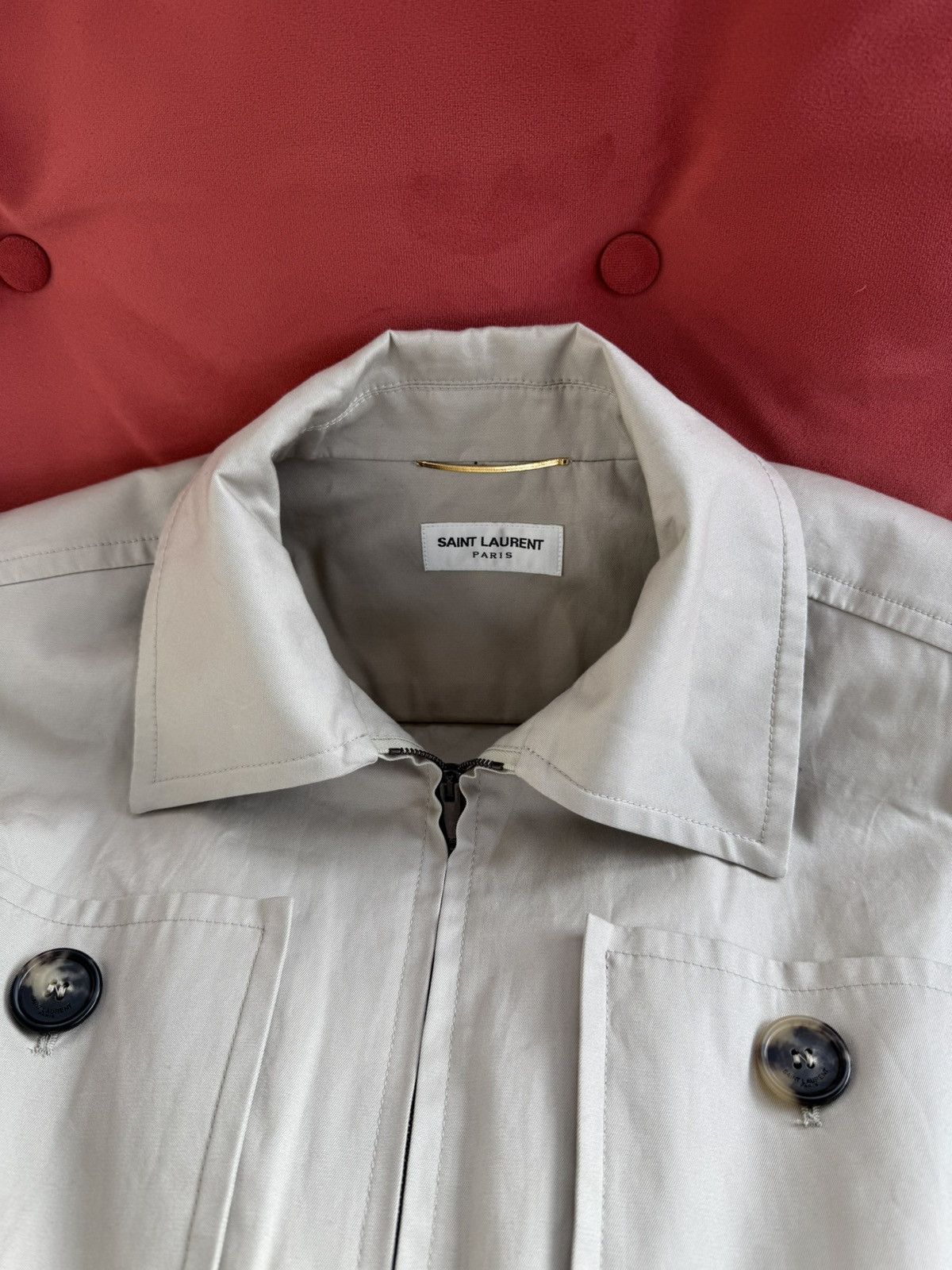 Saint Laurent Paris Saint Laurent New Safari Cotton Twill beige jumpsuit, size M Size 27" / US 4 / IT 40 - 7 Thumbnail