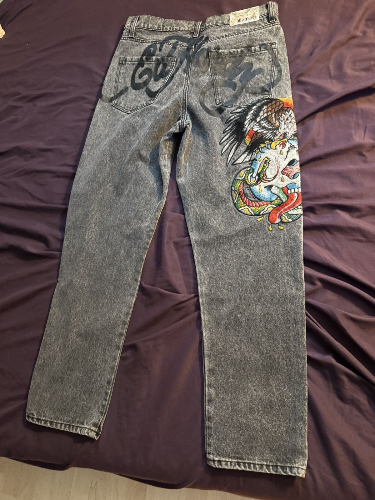 Ed Hardy Ed hardy jeans mens 32 grey with embroidery Size US 32 / EU 48 - 1 Thumbnail