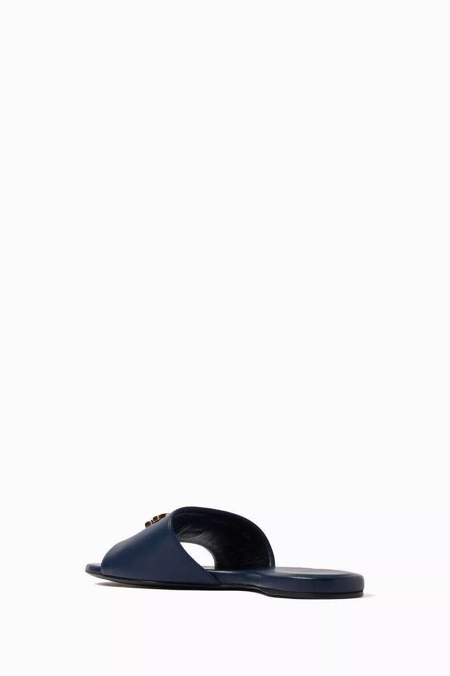 Balenciaga o1la1rc1a1024 Groupie Sandals in Navy/Gold Size US 7 / IT 37 - 4 Thumbnail