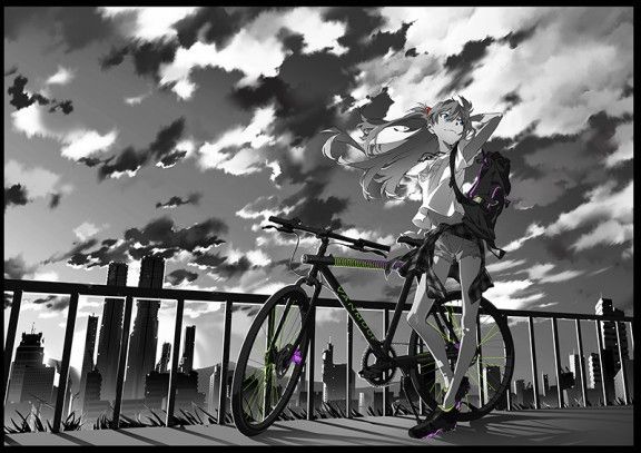Anime Evangelion Radio EVA "The bicycle ASUKA" Tee Size US M / EU 48-50 / 2 - 9 Thumbnail
