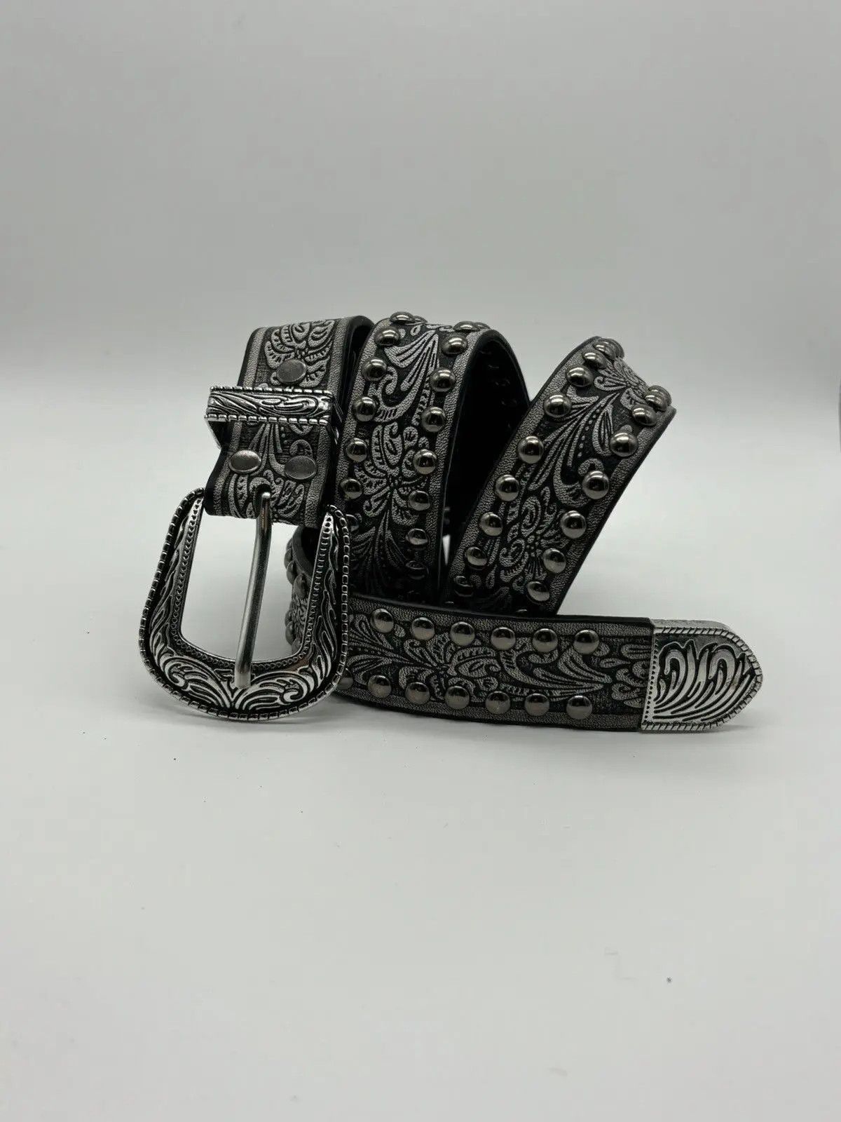Japanese Brand Gothic Studded Belt (cement gray) Size ONE SIZE - 1 Thumbnail