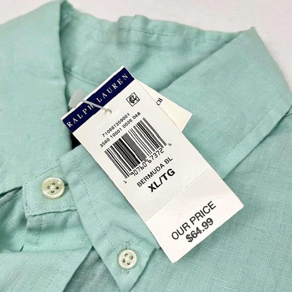 Ralph Lauren Ralph Lauren Shirt Mens XL Bermuda Blue 100% Linen Button-Down Pony Summer Prep Size US XL / EU 56 / 4 - 3 Thumbnail